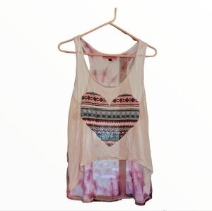Sugarhigh Large semi sheer heart tank top